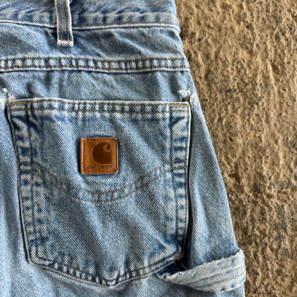 VINTAGE Y2K BAGGY CARHARTT CARPENTER JEANS PANTS WORKWEAR FITS MENS 34X29 - Picture 4 of 7